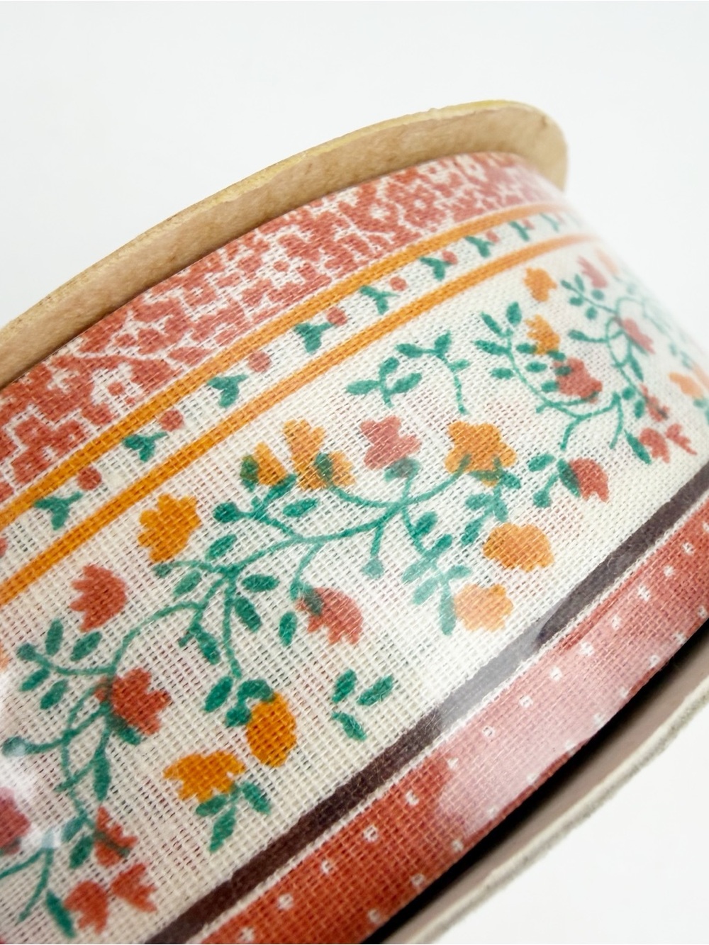 Vintage WFR Ribbon Summit Rust Floral Orange USA Sealed 25 Yds #8466 New Crafts